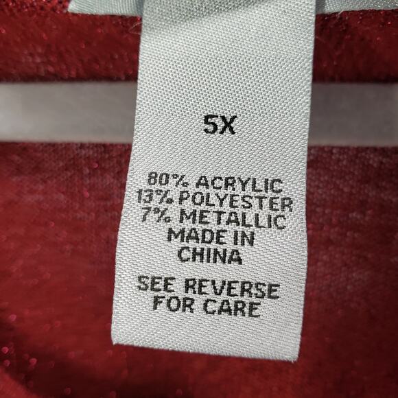 Catherines Women's Burgundy Metallic Knit Tank Top Size 5X - Picture 7 of 14